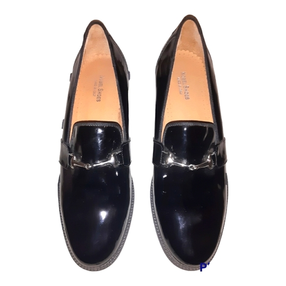 ❤NEW Italian Nobel Shoes patent leather slip on shoes size 40 - Picture 1 of 5
